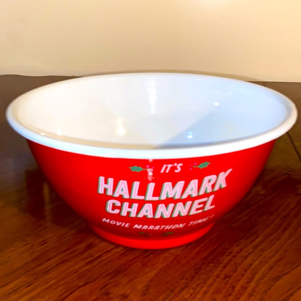Hallmark channel red bowl used once great for popcorn 🍿
